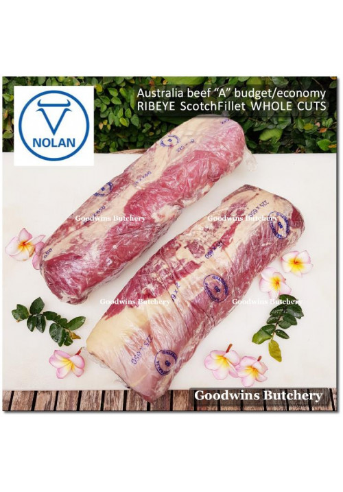 Beef Ribeye Scotch-Fillet Cube-Roll BUDGET frozen whole cut Australia NOLAN ECCO 3-4 kg/pc (price/kg)